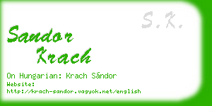 sandor krach business card